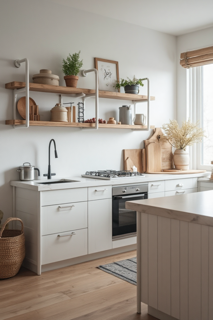  Open Shelving for Rental Kitchen Refresh