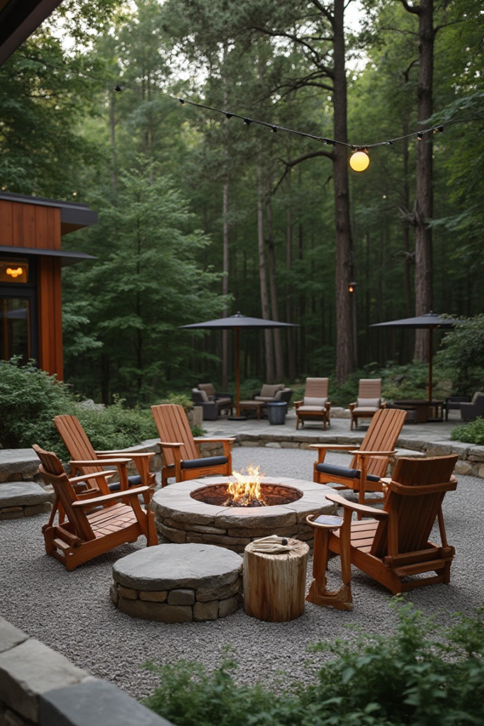 Modern Forest Fire Pit Haven