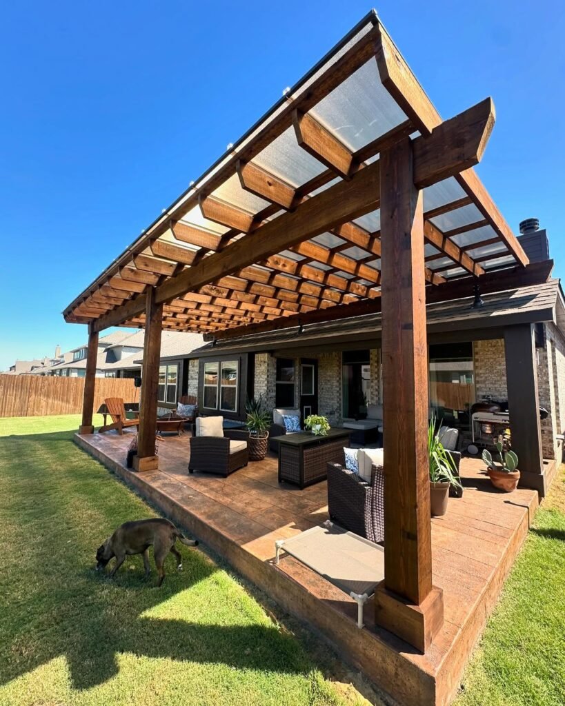 Elevated Covered Patio with Translucent Panels