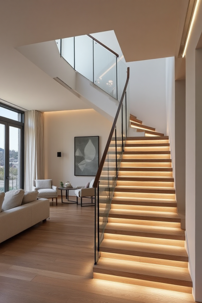 Modern Staircase Design: Illuminated Sophistication