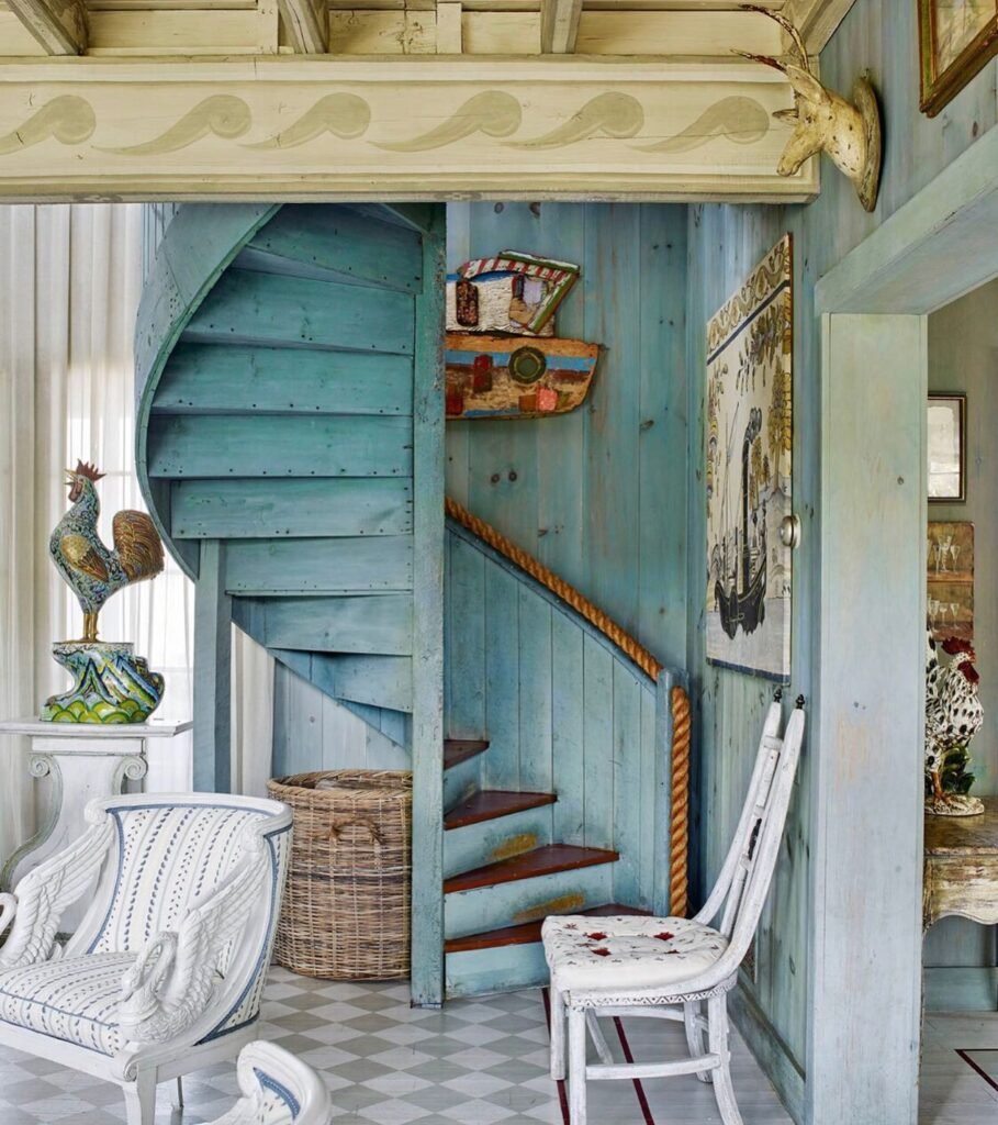 Cottage Staircase Makeover: Coastal Charm