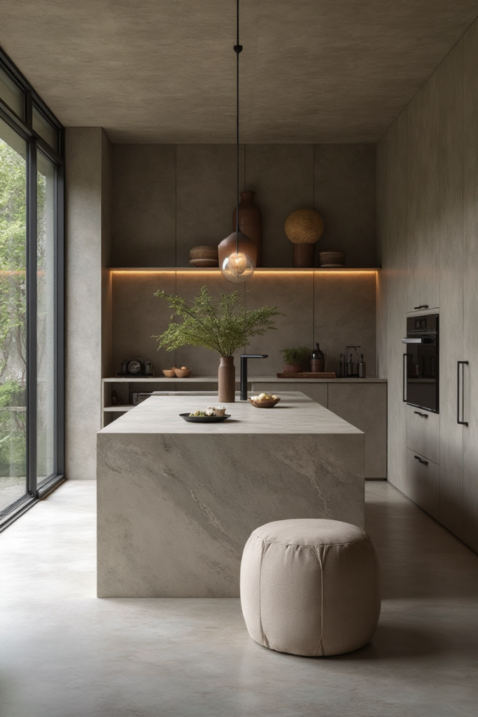Minimalistic Stone Kitchen Retreat
