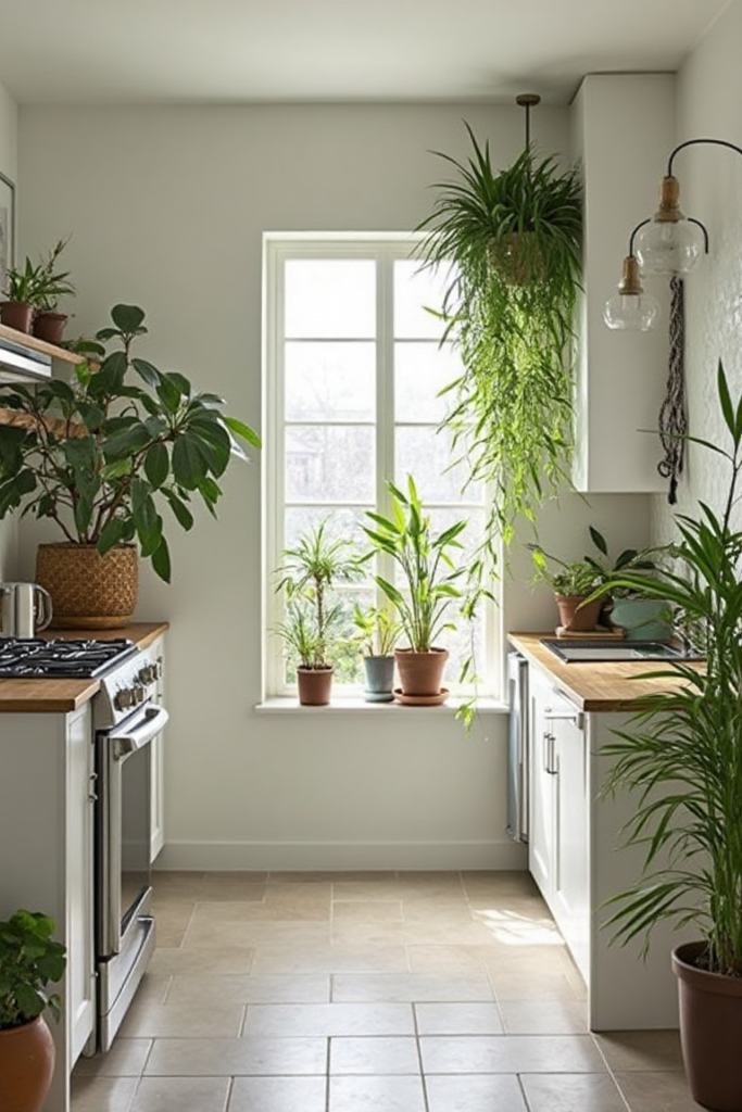 Lush Plants Enliven Rental Kitchens