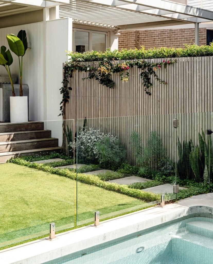 Around Patio Landscaping: Modern Pool Garden