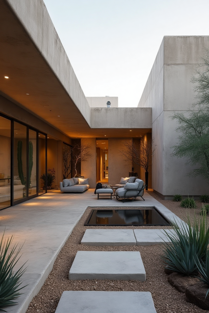 Desert Modern: Minimalist Courtyard Design