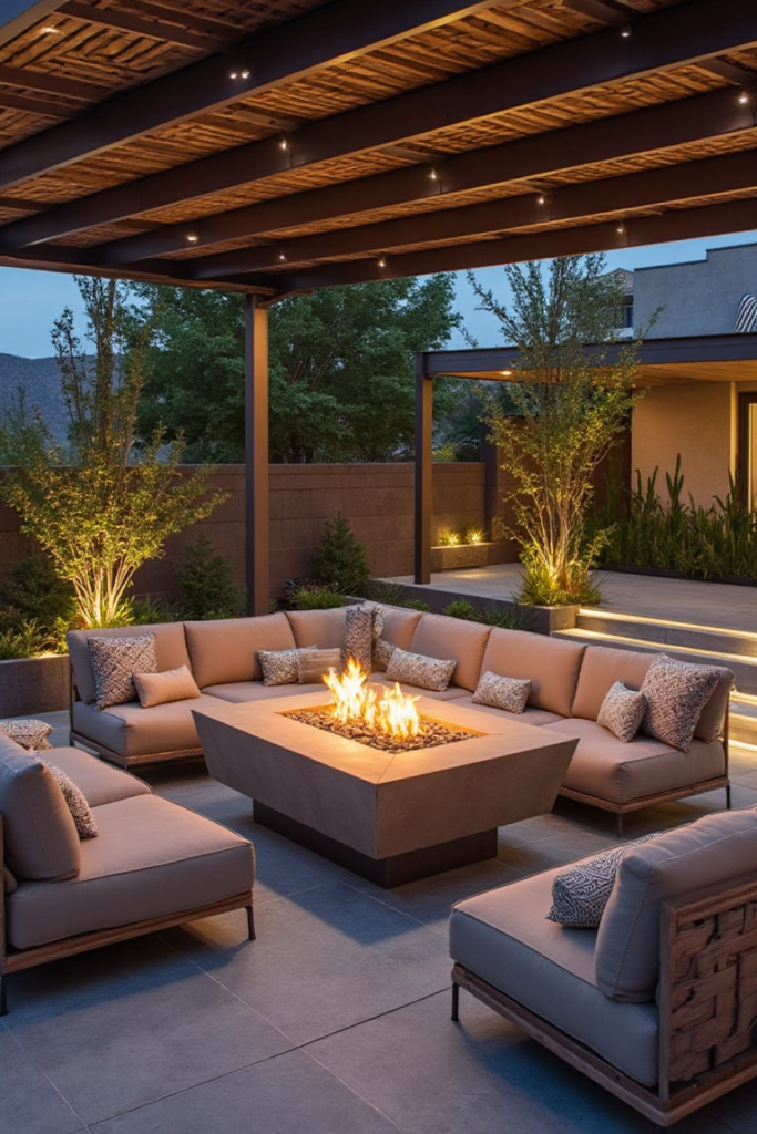 Modern Desert Lounge: Fire Feature Focus