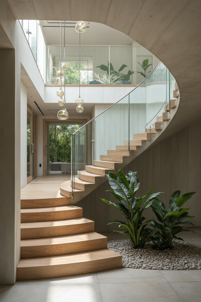 Enclosed Staircase: Light-Filled Contemporary Design