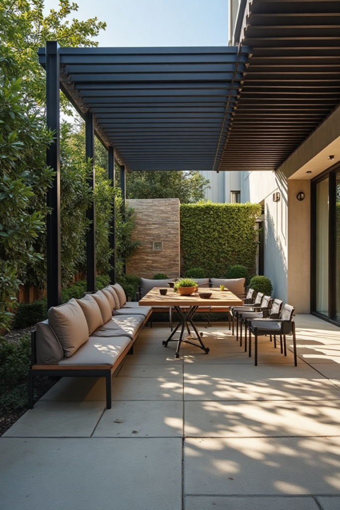 Contemporary Linear Pergola for Alfresco Dining