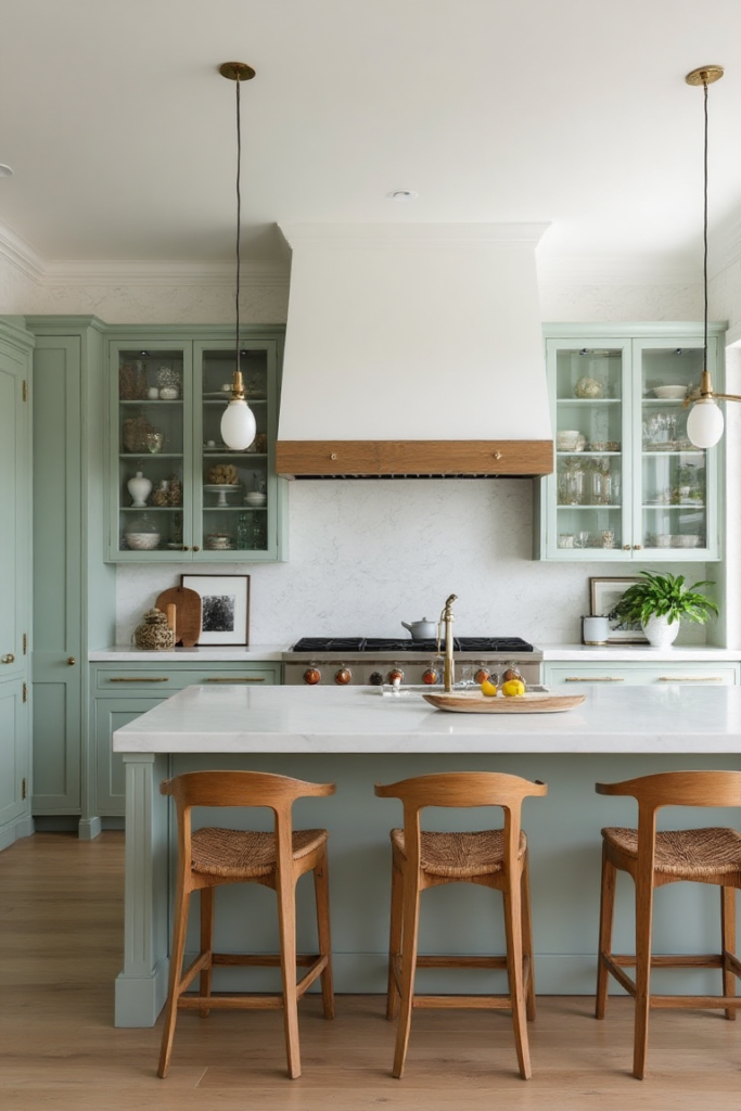 Black and White Galley Kitchen with Pops of Color