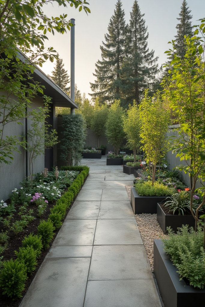 Backyard Deck Landscaping: Modern Side Garden