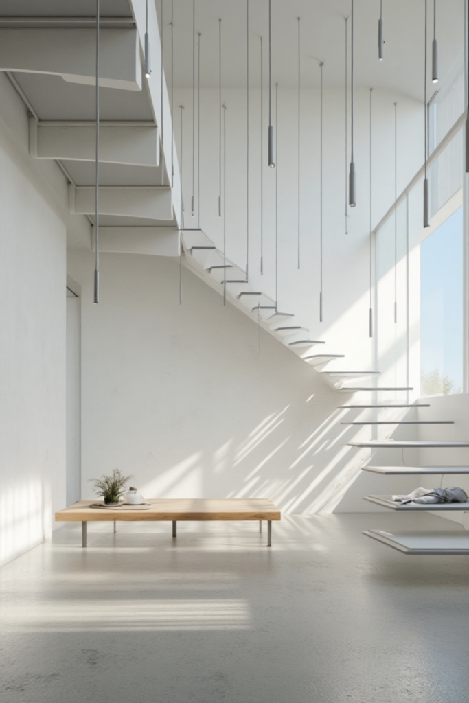 Minimalist Staircase Design: Light and Shadow