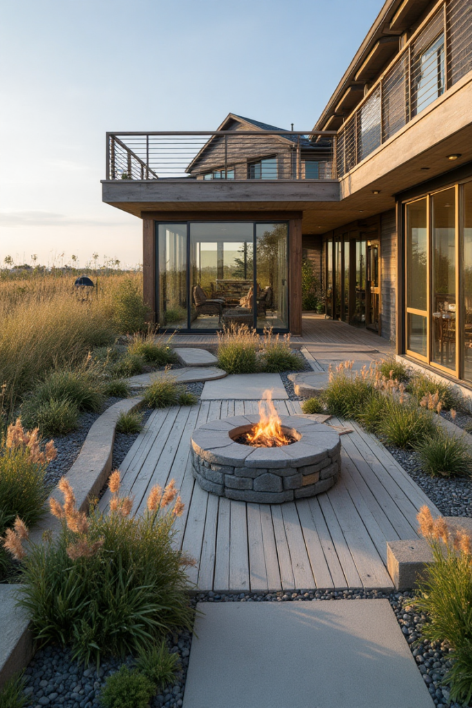 Around Patio Landscaping: Modern Coastal Deck