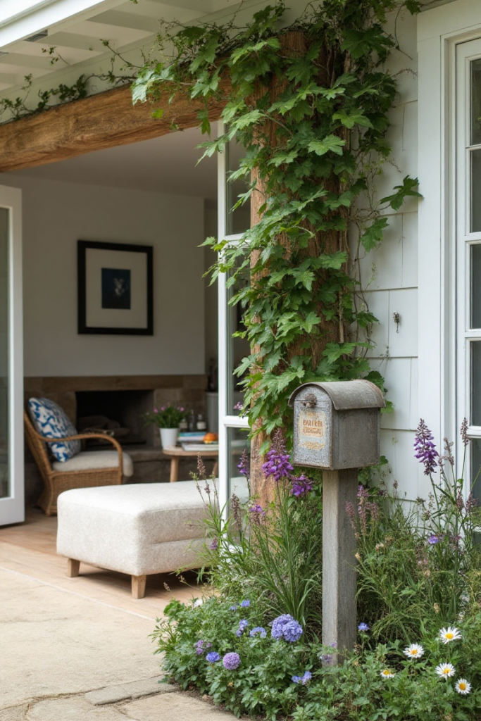 Rustic Charm Mailbox Landscape Idea