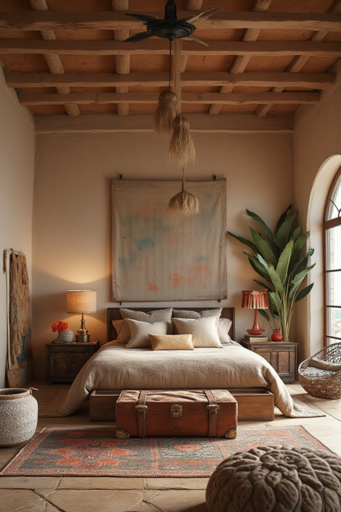 Rustic Earthy Modern Bedroom with Adobe Charm