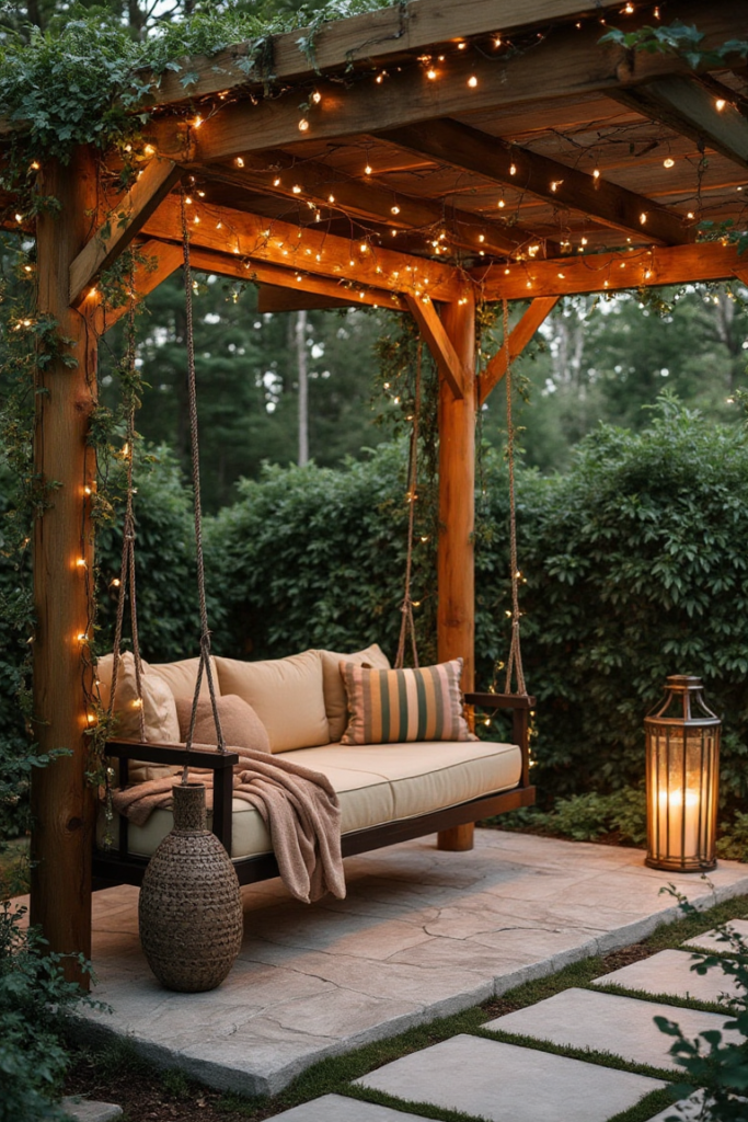 Rustic Pergola Swing Paradise