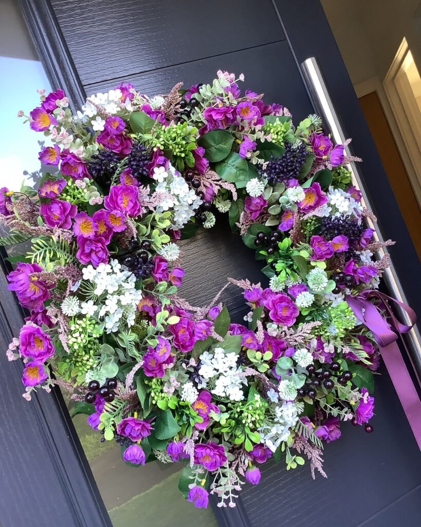 Vibrant Purple Spring Statement Wreath