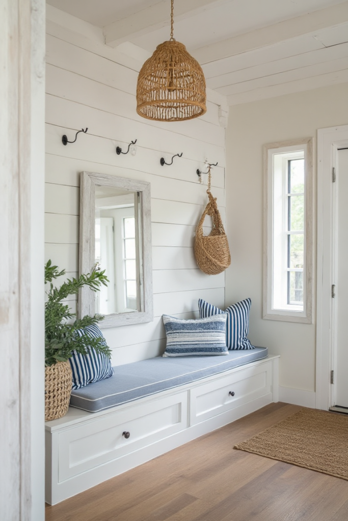 Small Entryway Ideas: Coastal Built-in