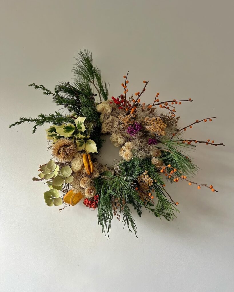 Natural Pine and Berry Winter-Spring Wreath