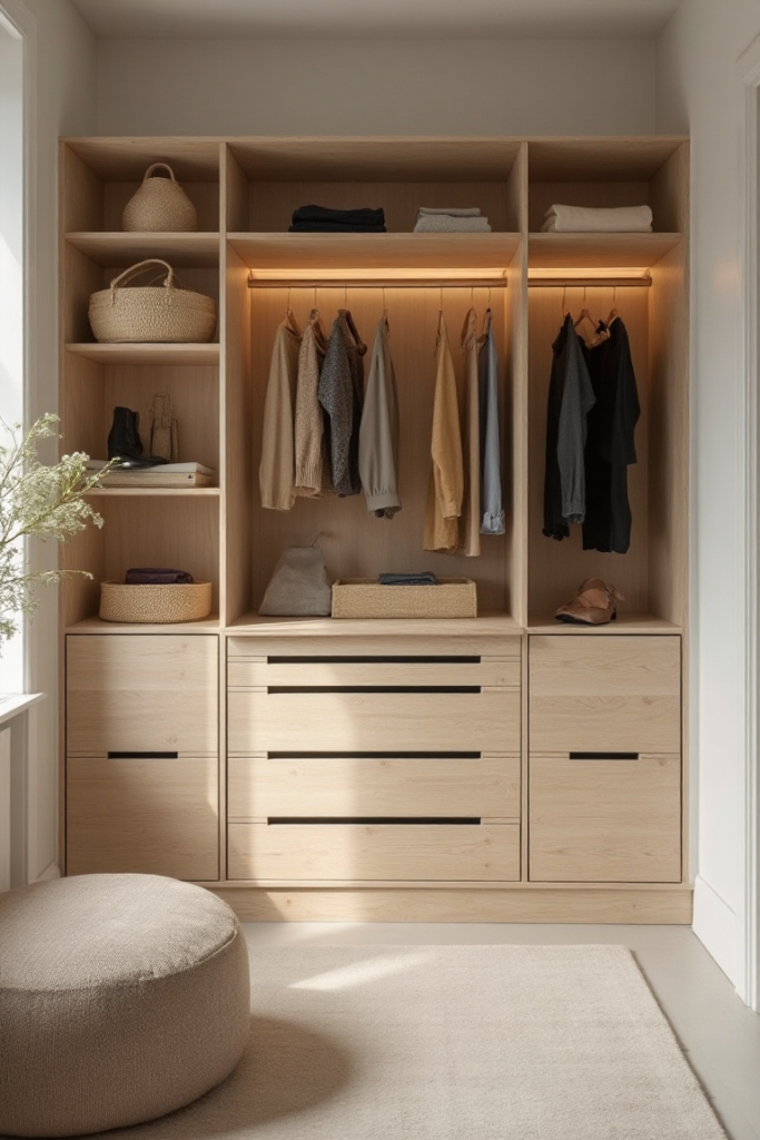 12x6 Walk In Closet Layout with LED Accent