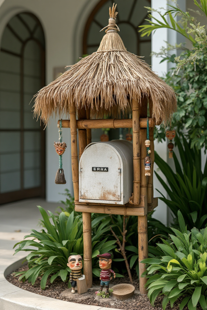 Whimsical Tiki Hut Mailbox
