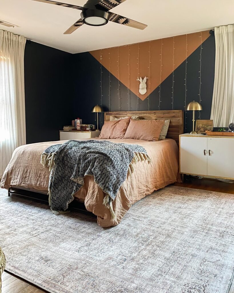 Dramatic Earthy Modern Bedroom