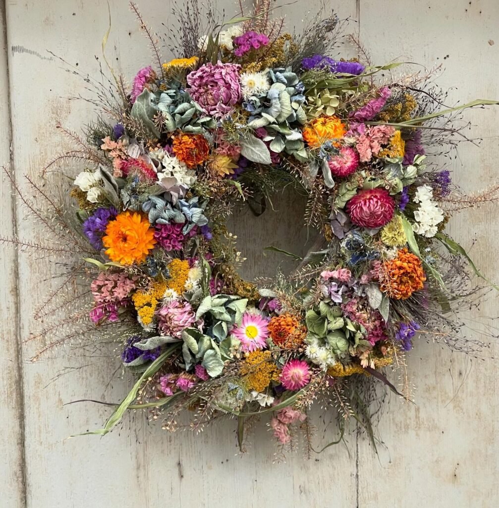 Dried Floral Rainbow Spring Wreath