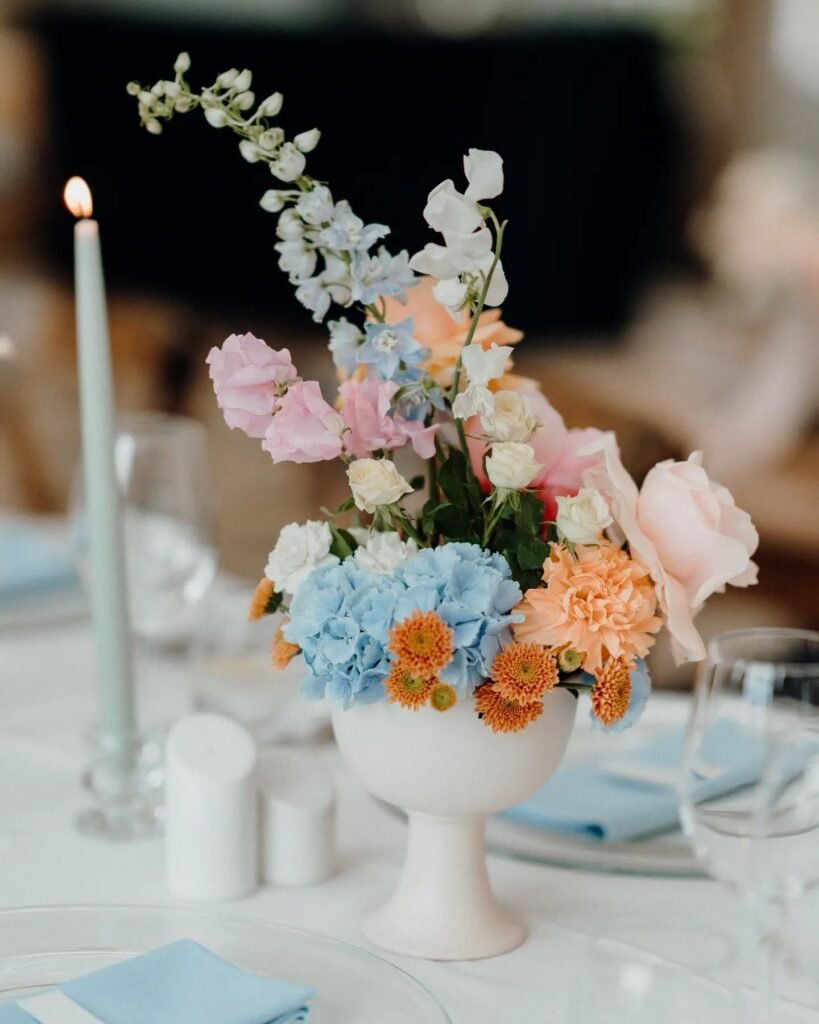 Small Floral Centerpiece with Modern Charm