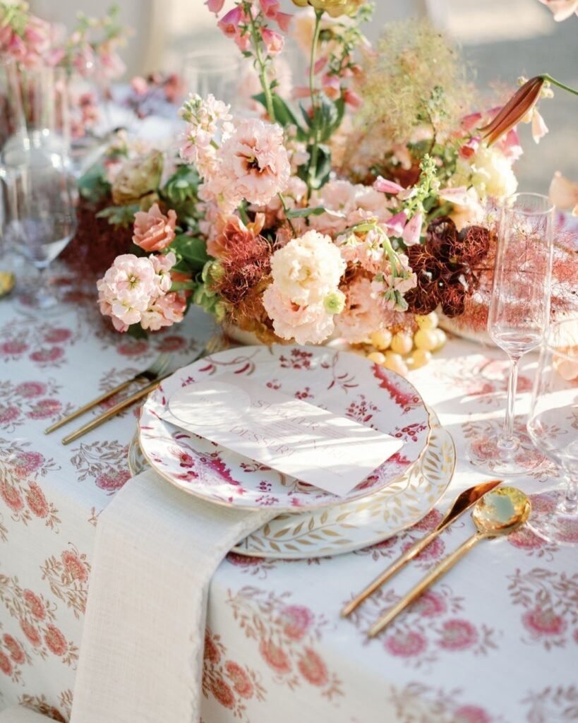 Spring Banquet Table Decorations in Pink