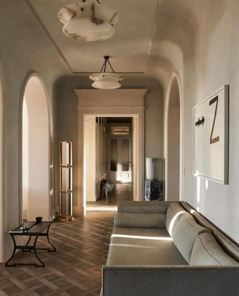 Old Money Style Home: Minimalist Hallway