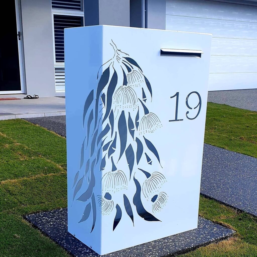 Laser-Cut Steel Mailbox with House Number