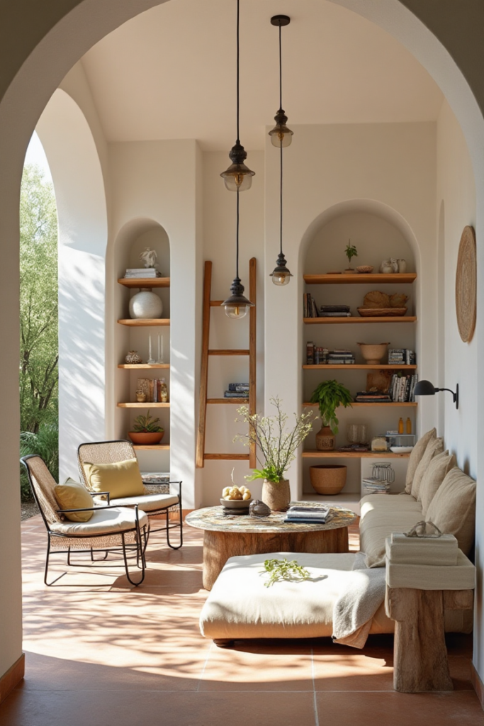 Small Home Library: Mediterranean Reading Retreat