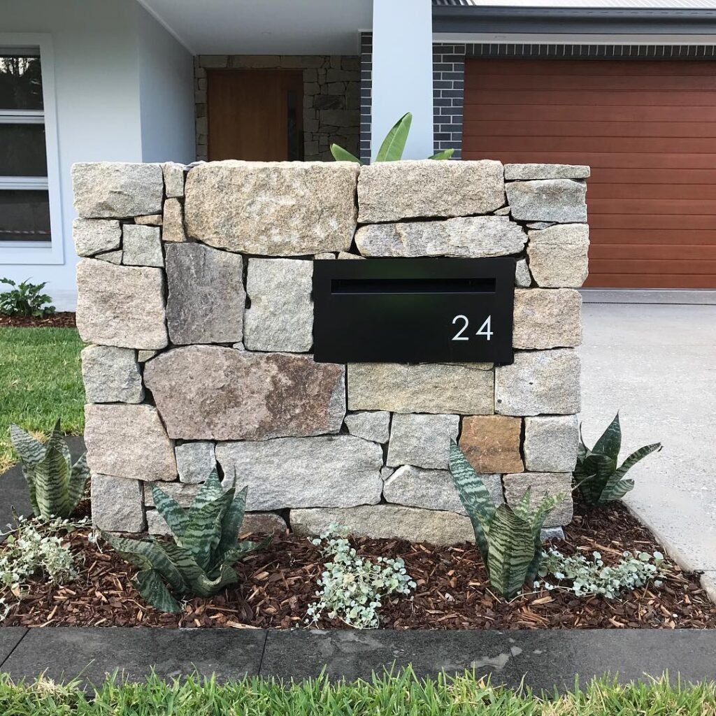 Stacked Stone Mailbox Surround