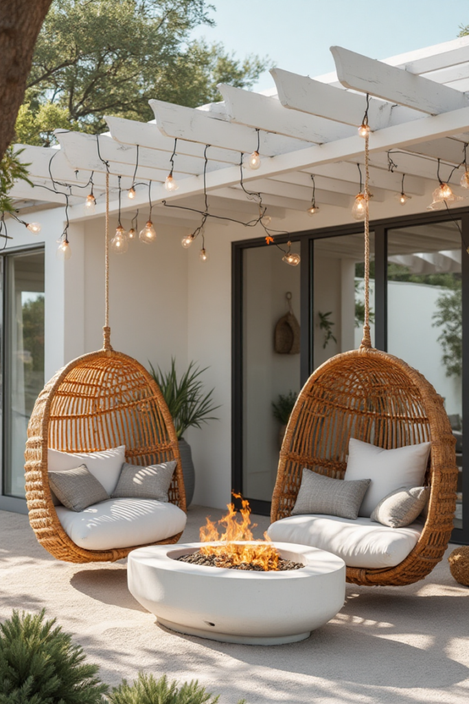 Contemporary Fire Pit Swings