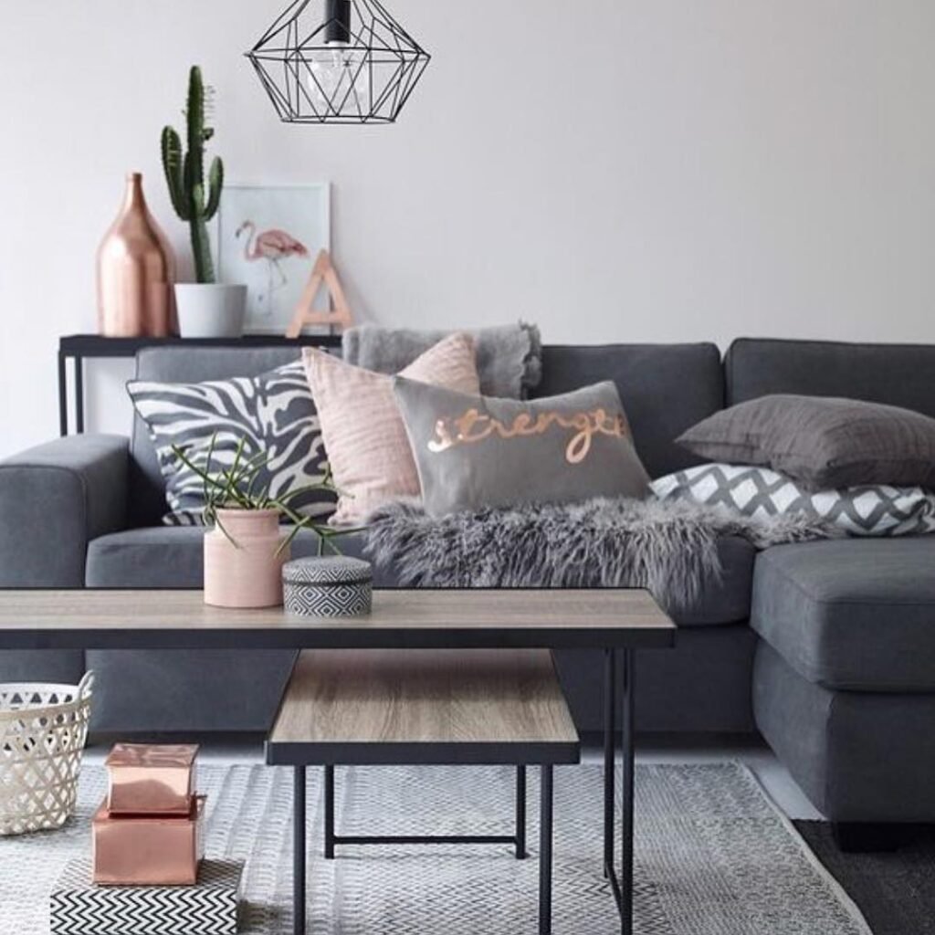 Urban Chic Dark Grey Sofa Living Room