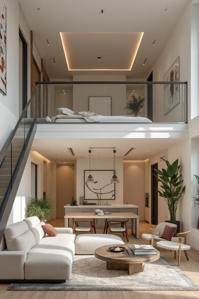 Cozy Loft Apartment with Contemporary Dining