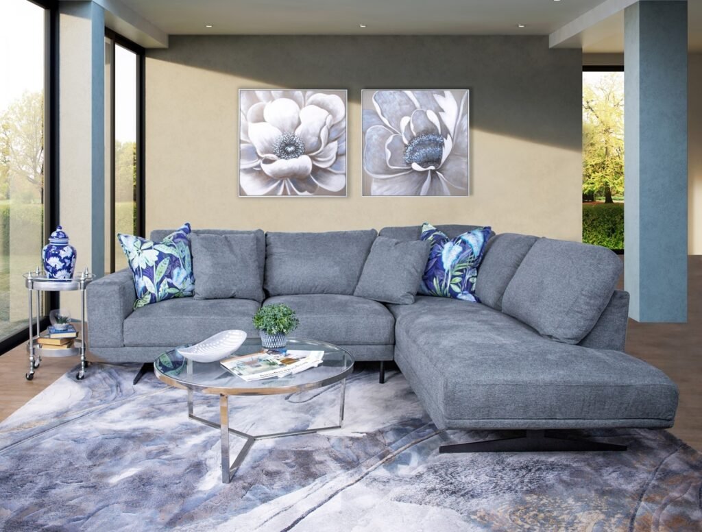 Contemporary Grey Sectional Design