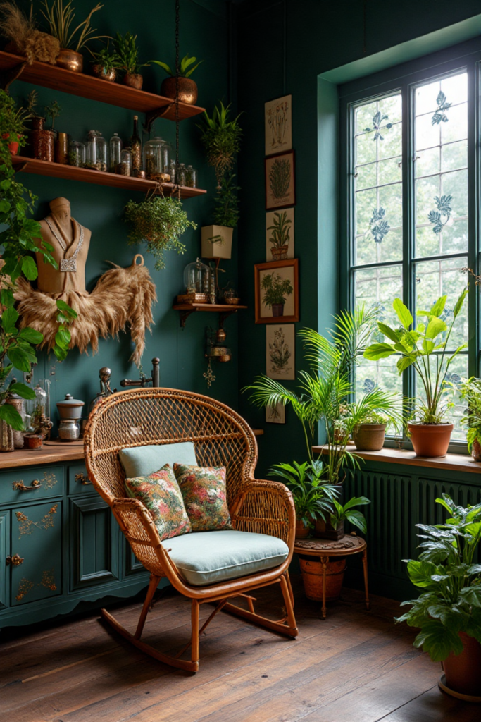 Boho Cottagecore Sunroom with Vintage Finds