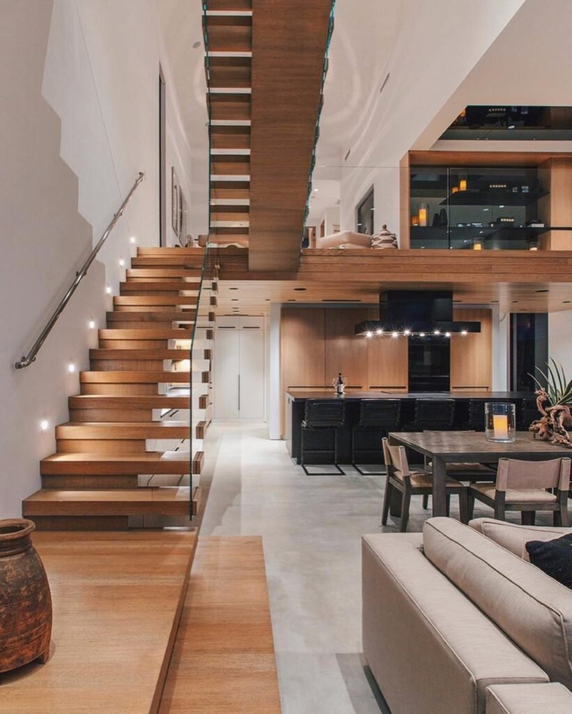 Loft Apartment - Illuminated Wood and Glass Elegance