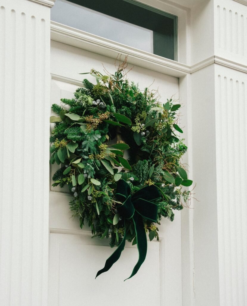 Elegant Green Spring Door Wreath