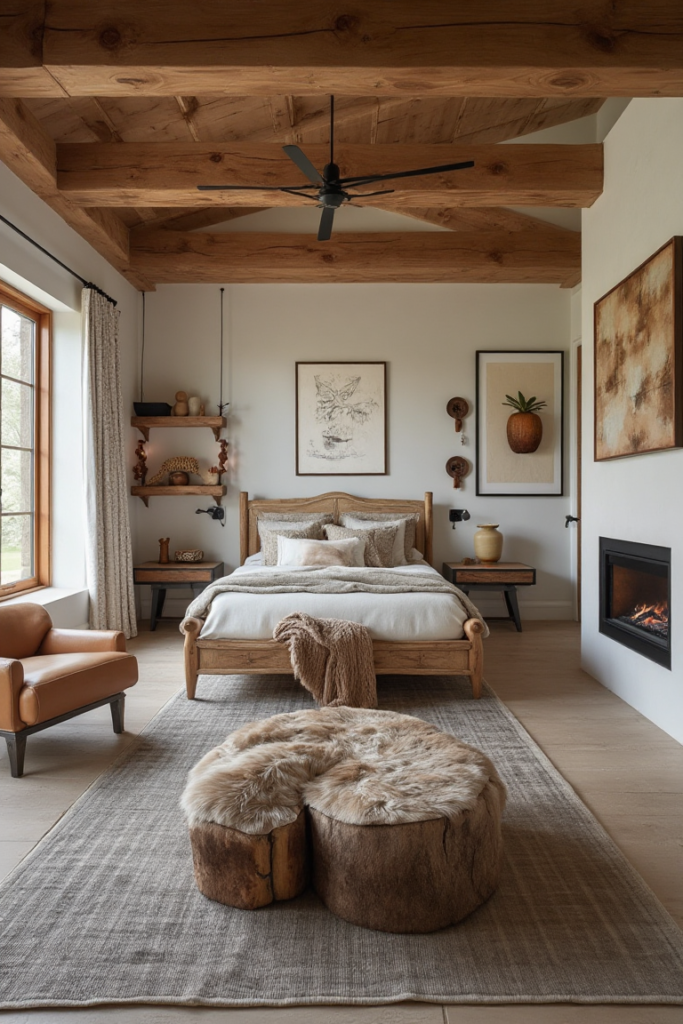Modern Earthy Bedroom with Rustic Elements