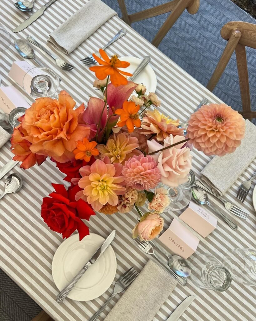 Spring Table Decorations with Citrus Tones