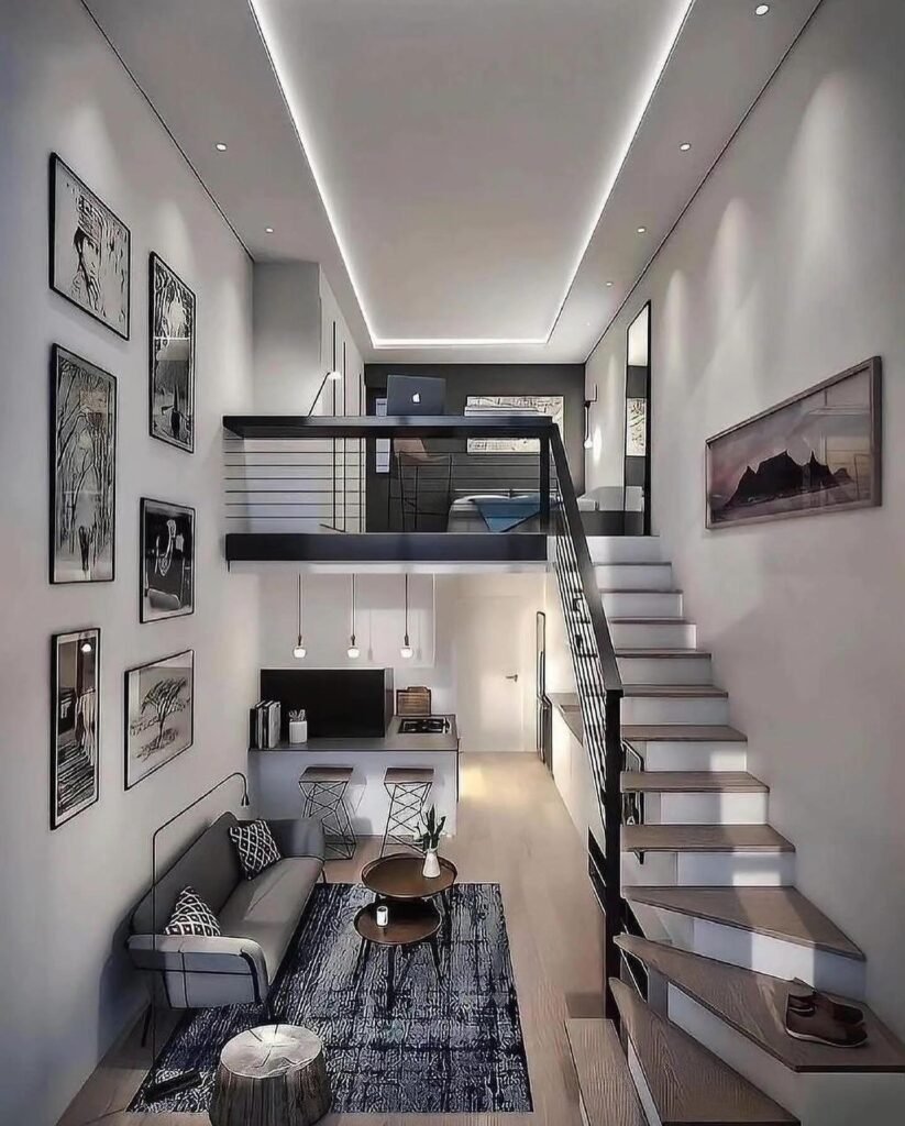 Aesthetic Loft Apartment - Monochrome Gallery Living