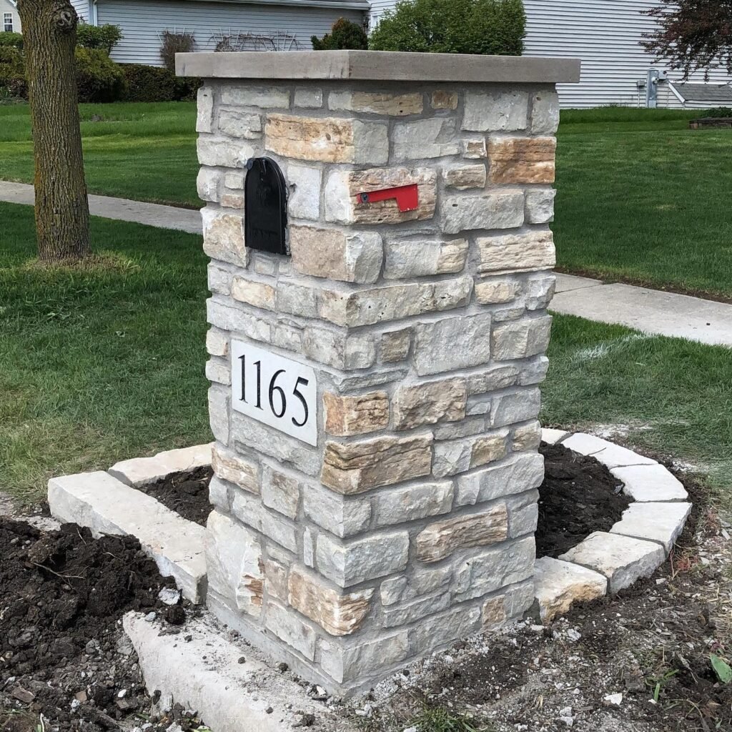 Stone Mailbox Landscaping Idea