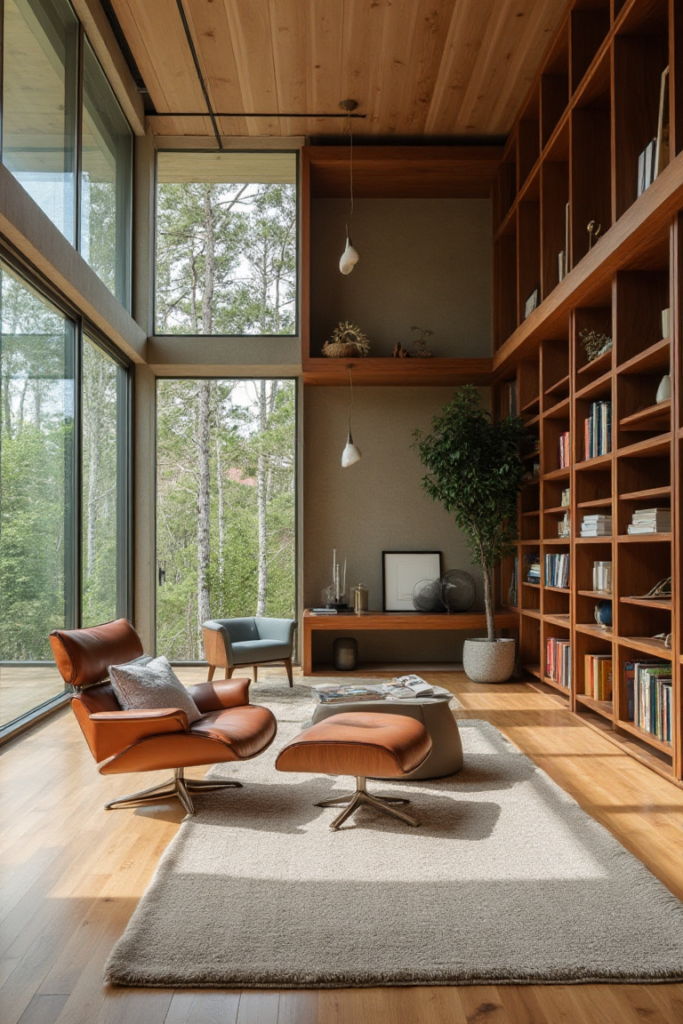 Dream Home Library: Mid-Century Forest Retreat