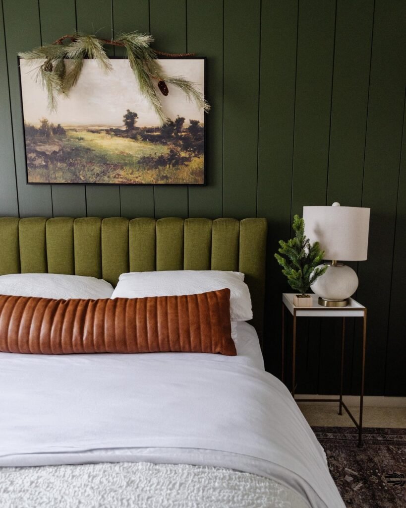Modern Earthy Bedroom with Forest Accents