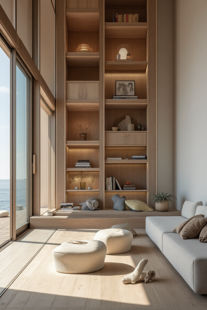 Small Home Library: Coastal Zen Reading Room