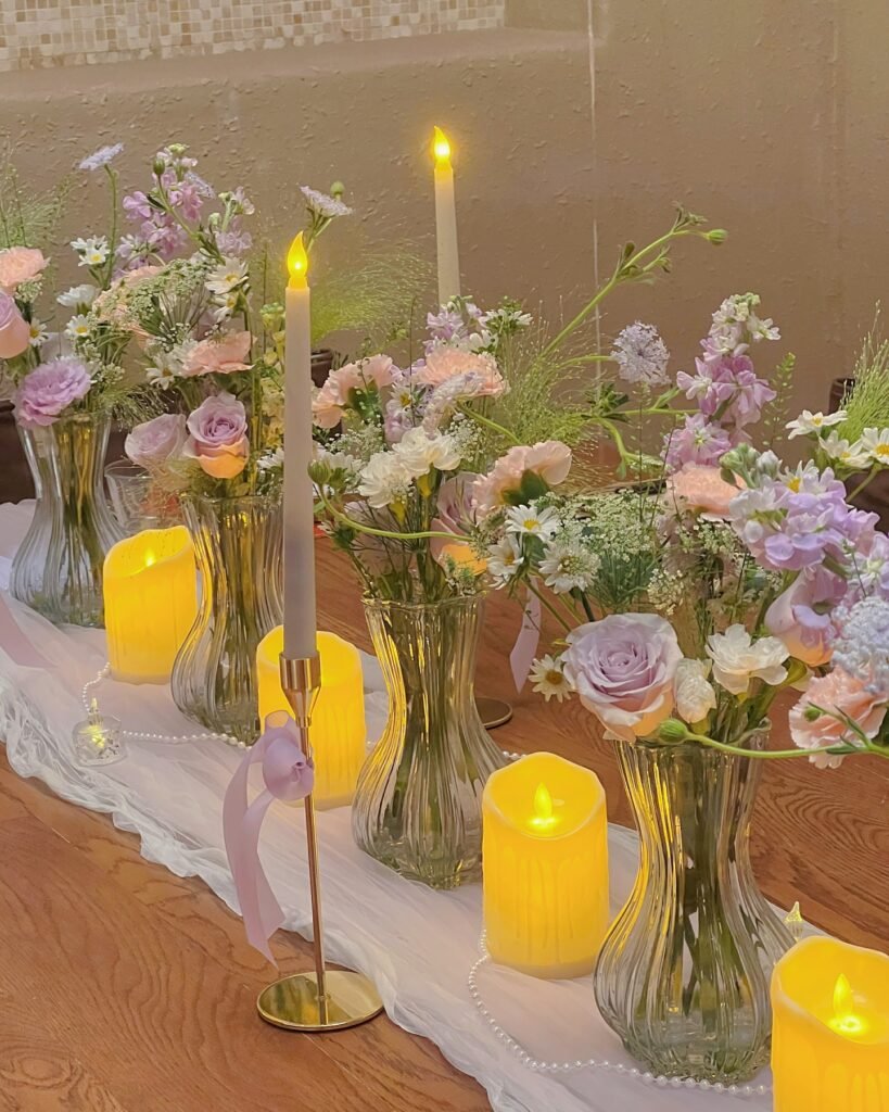 DIY Spring Centerpieces with LED Candles