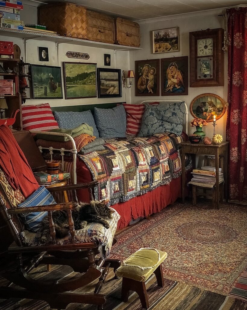 Eclectic Dark Cottagecore Bedroom