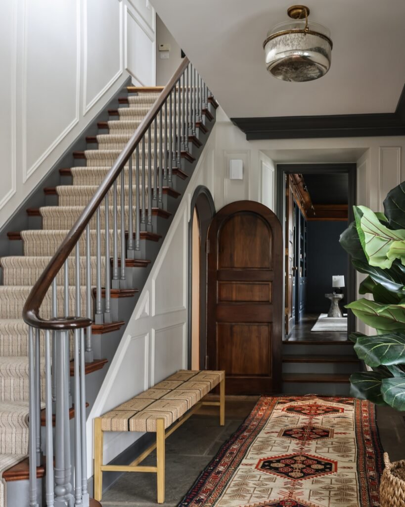 Small Foyer Design: Traditional Stairway Statement