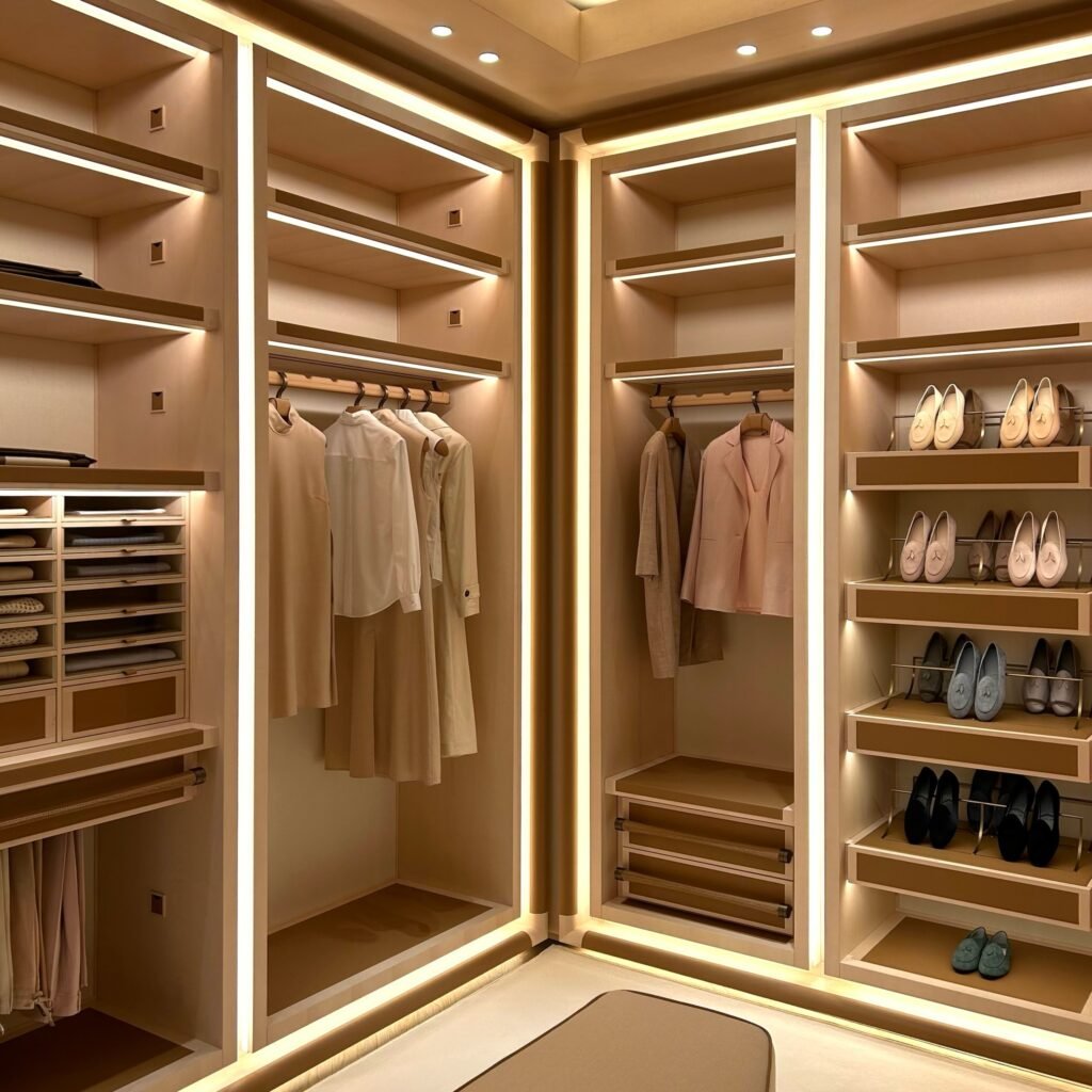12x6 Walk In Closet Layout with LED Integration